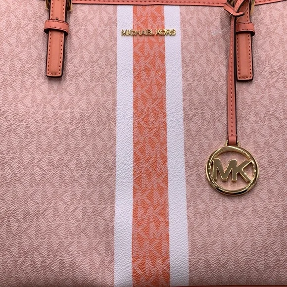 MICHAEL KORS JET SET TRAVEL MEDIUM CARRYALL TOTE SHERBERT MULTI COLOR - Picture 15 of 16